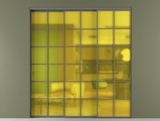 Перегородка Formato внутри проёма 3 створки с синхронным механизмом