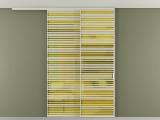 Перегородка Формато вдоль стены на потолок 2 створки с синхронным механизмом