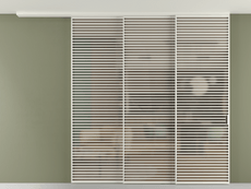 Перегородка Formato вдоль стены на потолок 3 створки с синхронным механизмом