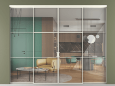 Перегородка Формато внутри проёма 4 створки