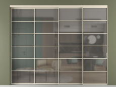 Перегородка Формато внутри проёма 4 створки с синхронным механизмом