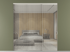 Перегородка Formato внутри проёма 3 створки с синхронным механизмом