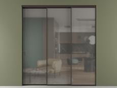 Перегородка Formato внутри проёма 3 створки с синхронным механизмом