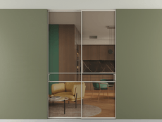 Перегородка Formato внутри проёма скрытое крепление в потолок 2 створки