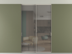 Перегородка Formato внутри проёма скрытое крепление в потолок 2 створки