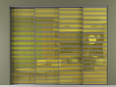 Перегородка Формато внутри проёма 4 створки с синхронным механизмом