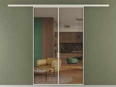 Перегородка Формато вдоль стены 2 створки