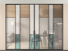 Перегородка Мозаик внутри проёма скрытое крепление в потолок 4 створки