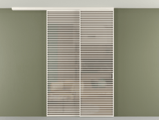 Перегородка Формато вдоль стены на потолок 2 створки с синхронным механизмом