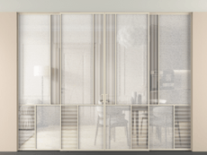 Перегородка Мозаик внутри проёма скрытое крепление в потолок 4 створки