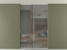 Перегородка Formato внутри проёма скрытое крепление в потолок 2 створки