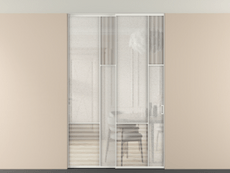 Перегородка Mosaic внутри проёма скрытое крепление в потолок 2 створки