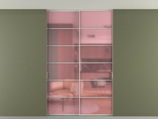 Перегородка Formato внутри проёма скрытое крепление в потолок 2 створки