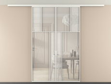 Перегородка Мозаик вдоль стены на потолок 2 створки