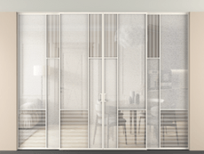 Перегородка Мозаик внутри проёма скрытое крепление в потолок 4 створки