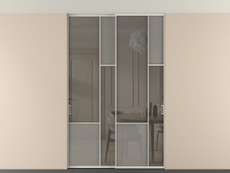 Перегородка Мозаик внутри проёма скрытое крепление в потолок 2 створки