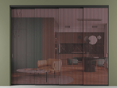 Перегородка Formato внутри проёма 4 створки с синхронным механизмом