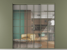 Перегородка Формато внутри проёма 3 створки с синхронным механизмом