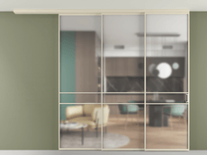 Перегородка Formato вдоль стены на потолок 3 створки с синхронным механизмом