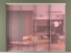 Перегородка Formato внутри проёма 4 створки с синхронным механизмом