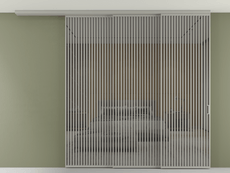 Перегородка Формато вдоль стены на потолок 3 створки с синхронным механизмом