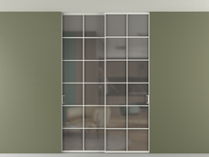 Перегородка Formato внутри проёма скрытое крепление в потолок 2 створки