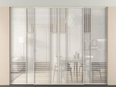 Перегородка Mosaic внутри проёма скрытое крепление в потолок 4 створки