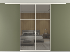 Перегородка Формато вдоль стены на потолок 2 створки