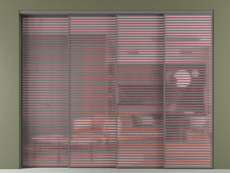 Перегородка Formato внутри проёма 4 створки с синхронным механизмом