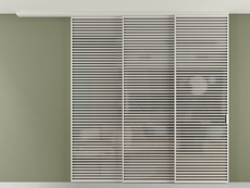 Перегородка Formato вдоль стены на потолок 3 створки с синхронным механизмом