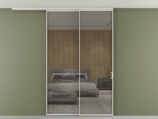 Перегородка Формато вдоль стены на потолок 2 створки с синхронным механизмом