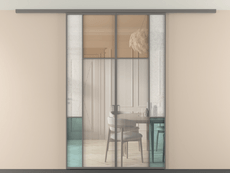 Перегородка Мозаик вдоль стены на потолок 2 створки