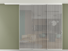 Перегородка Formato вдоль стены на потолок 3 створки с синхронным механизмом