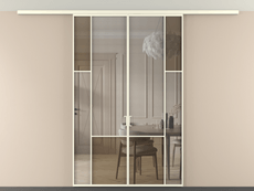 Перегородка Mosaic вдоль стены на потолок 2 створки