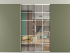 Перегородка Formato внутри проёма скрытое крепление в потолок 2 створки