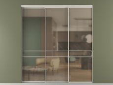 Перегородка Formato внутри проёма 3 створки с синхронным механизмом