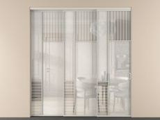 Перегородка Mosaic внутри проёма 3 створки с синхронным механизмом