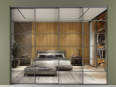 Перегородка Формато внутри проёма 4 створки с синхронным механизмом