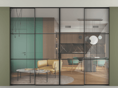 Перегородка Формато внутри проёма скрытое крепление в потолок 4 створки