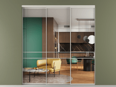 Перегородка Formato внутри проёма 3 створки с синхронным механизмом