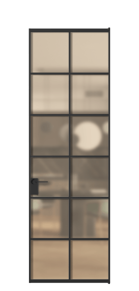 Дверь межкомнатная АЛПЛ040.05 САТ ОРАНЖ ЧЕР. Цвет Алюминий Черный. Материал Алюминий. Коллекция Formato. Картинка.