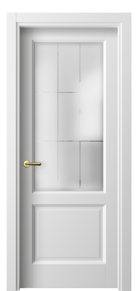 Дверь межкомнатная 1422 БШ Cатинированное стекло лофт. Цвет Белый шёлк. Материал Ciplex ламинатин. Коллекция Galant. Картинка.