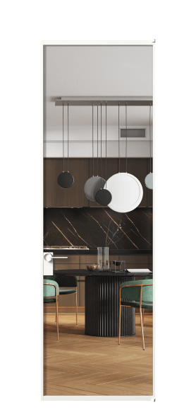 Дверь межкомнатная АЛПЛ040.01 Crystalvision БЕЛ. Цвет Алюминий Белый. Материал Алюминий. Коллекция Formato. Картинка.