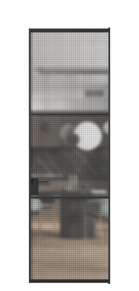 Дверь межкомнатная АЛПЛ040.03 Mesh silver ЧЕР. Цвет Алюминий Черный. Материал Алюминий. Коллекция Formato. Картинка.