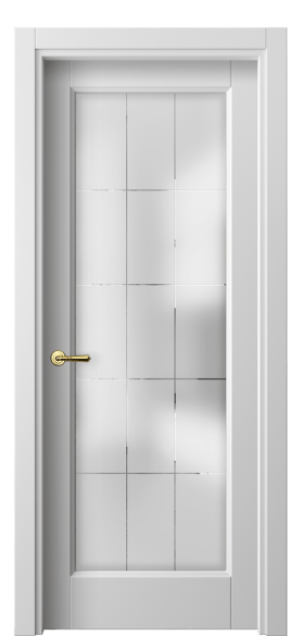 Дверь межкомнатная 1402 МБЛ Cатинированное стекло лофт. Цвет Матовый белоснежный. Материал Гладкая эмаль. Коллекция Galant. Картинка.