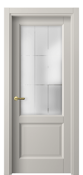 Дверь межкомнатная 1422 МОС Сатинированное стекло лофт. Цвет Матовый облачно-серый. Материал Гладкая эмаль. Коллекция Galant. Картинка.
