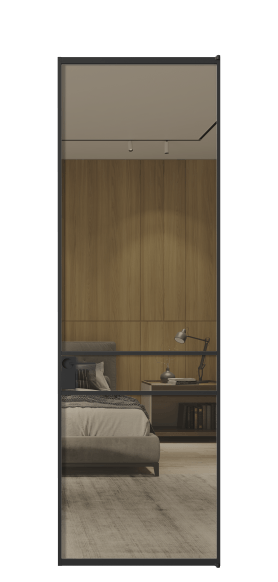 Дверь межкомнатная АЛПЛ040.02 Stopsol Bronze ЧЕР. Цвет Алюминий Черный. Материал Алюминий. Коллекция Formato. Картинка.